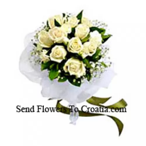 Bouquet de 11 roses blanches